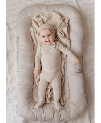  Unisex Heart and Star Button Pointelle Collection - Footie + Bonnet - Baby