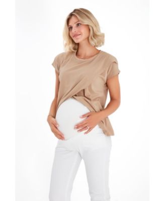 Graceful Non-Denim Foldover Waistband Maternity Pants