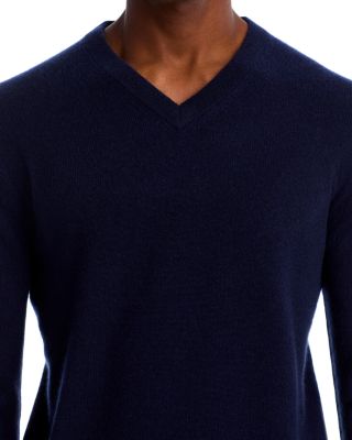 Navy Cashmere V-Neck Sweater - Exclusive
