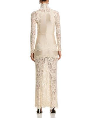 Floral Lace Mock Neck Maxi Dress