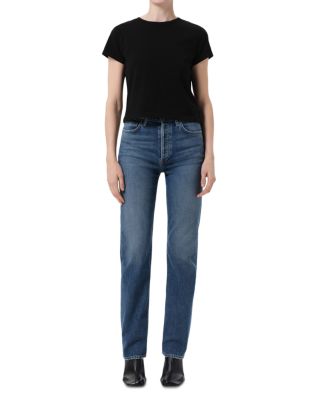 90&#39;s Pinch Waist High Rise Straight Leg Jeans in Overcast