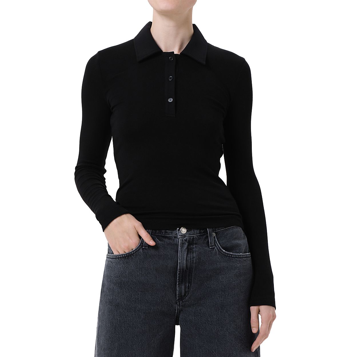 Agolde Amos Polo Collar Top