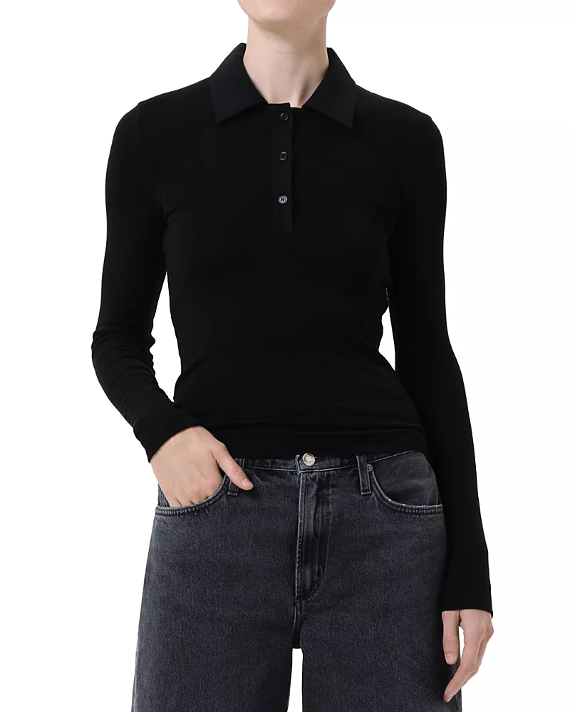 Agolde Amos Polo Collar Top