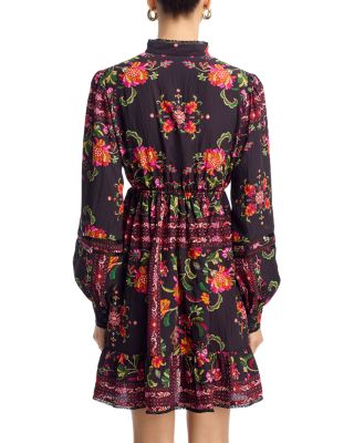Floral Border Print Mini Dress - Exclusive