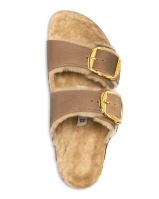 Women's Big Buckle Arizona Shearling Slide Sandals