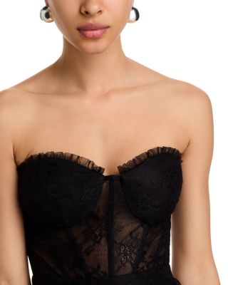 Strapless Mesh Lace Dress - Exclusive