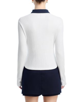 The Knit Contrast Polo Top