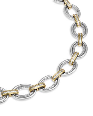 Diamond Link Bracelet in 14K Yellow & White Gold, 1.0 tcw