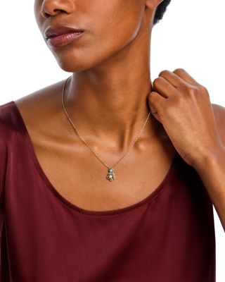 18K White & Yellow Gold Daisy Diamond Pendant Necklace, 15-17"