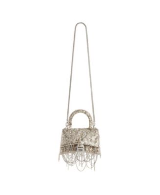 Hourglass Handbag with Chain Embroidery