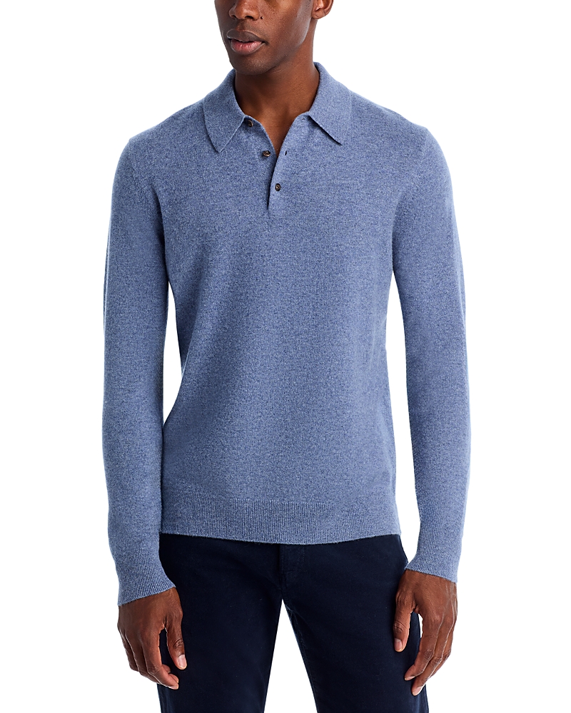 The Men's Store At Bloomingdale's Cashmere Three Button Polo Sweater In Blue