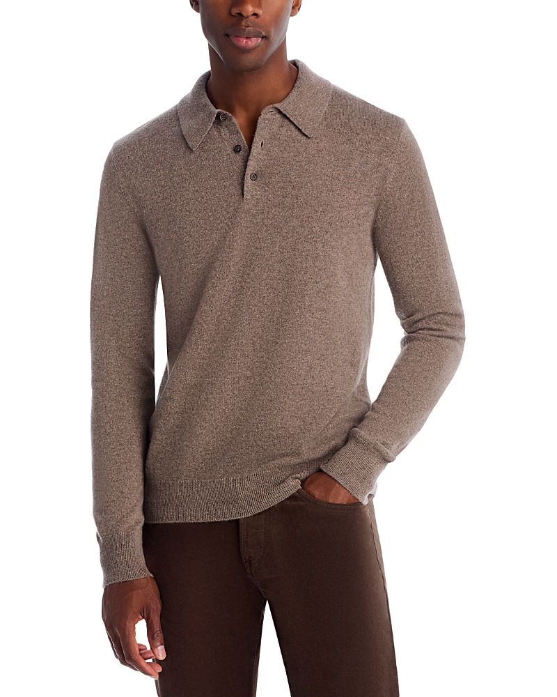 The Men's Store At Bloomingdale's Cashmere Three Button Polo Sweater In Brown