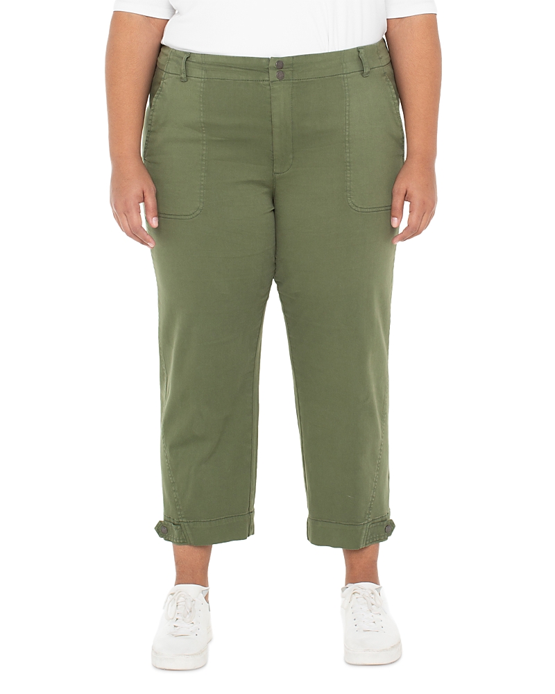 Liverpool Los Angeles Plus Utility Cropped Pants In Green
