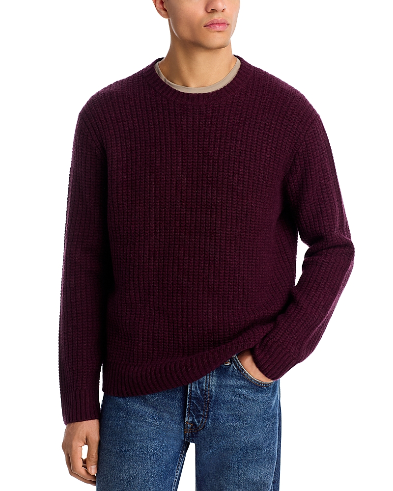 The Men's Store At Bloomingdale's Wool & Cashmere Ribbed Sweater - Exclusive In Burgundy
