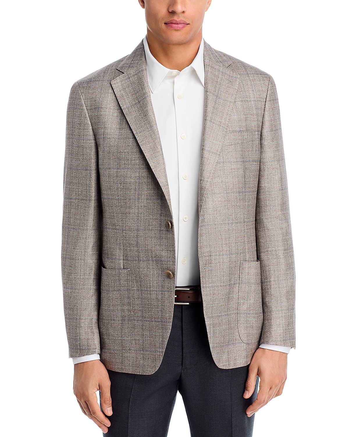 Vince Loro Piana Fabric Silk & Cashmere Windowpane Slim Fit Sport Coat