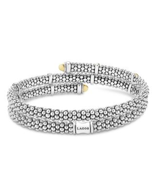 18K Yellow Gold & Sterling Silver Signature Caviar Versa Wrap Bracelet