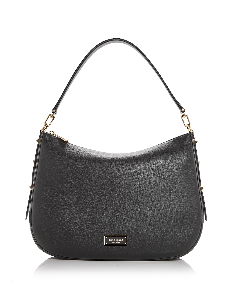 Kate Spade New York Liv Large Hobo Leather Shoulder Bag In Black