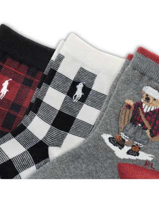 Unisex Holiday Sled Bear Socks, Pack of 3 - Baby