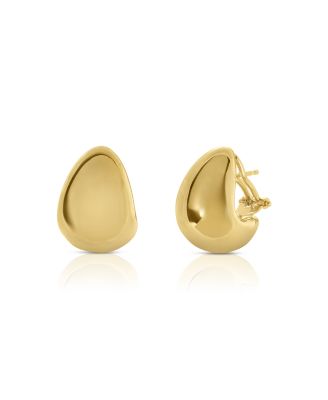 18K Yellow Gold Bold J Hoop Earrings