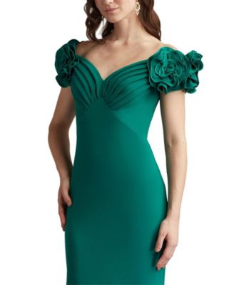 Avenne Rosette-Embellished Gown
