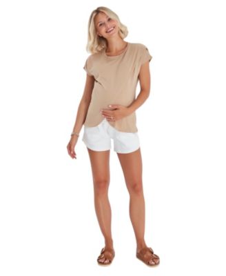 Handy Crossover Short Sleeve Cotton Maternity/Nursing Top