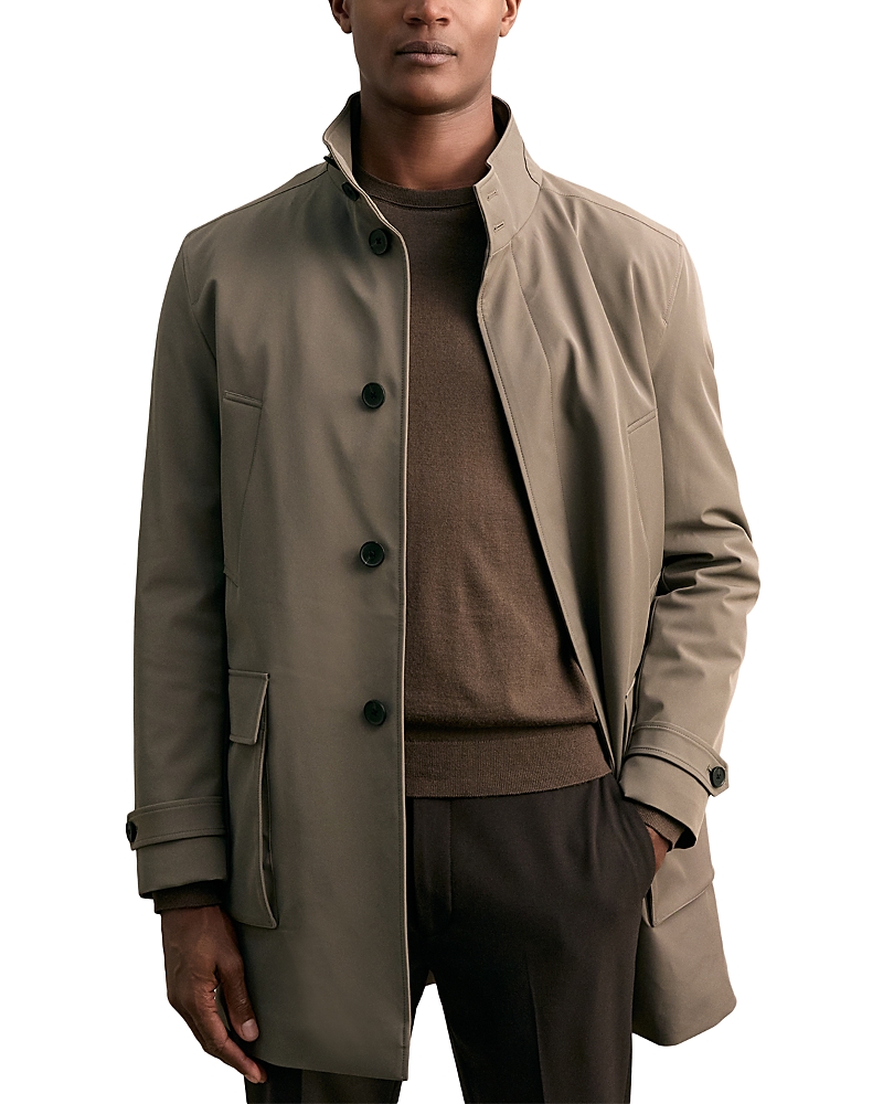 Reiss Hybrid Overcoat With Removable Interior In Brown