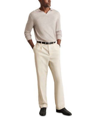 Open Collar Wool Polo Sweater