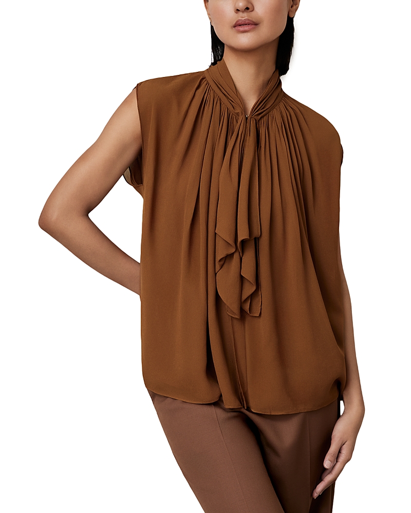 Reiss Lucy Ruffle Sleeveless Top