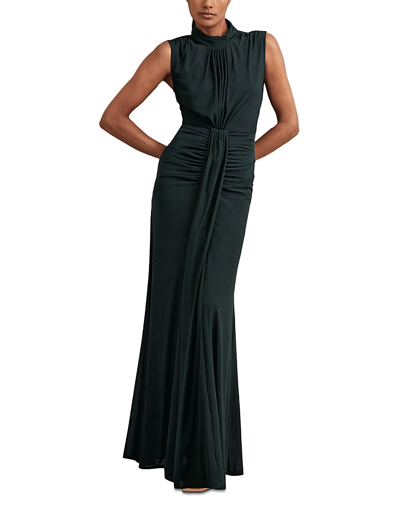 Reiss Daniella Sleeveless Ruched Maxi Dress In Black