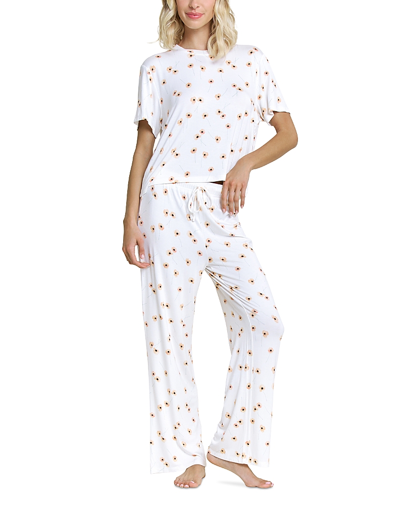 Honeydew Printed Pajama Set In White