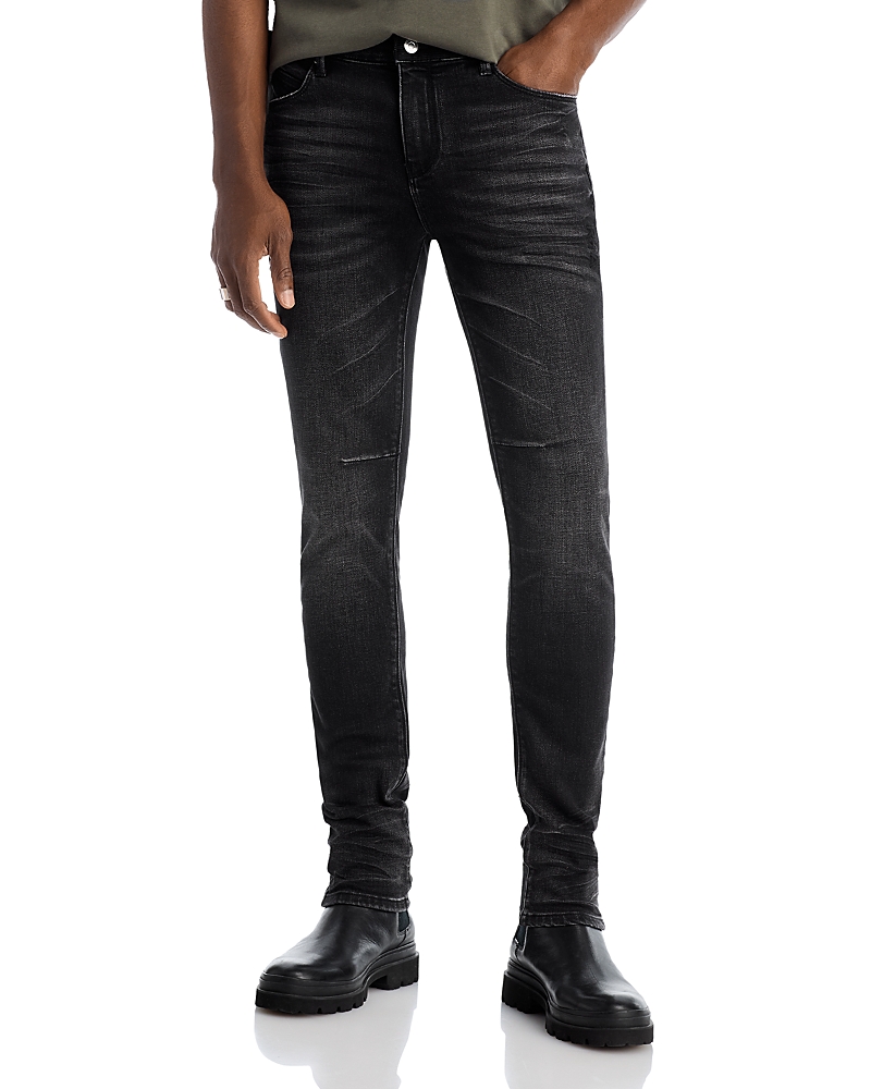 Rta Pintuck Skinny Jeans In Graphite Fade In Black