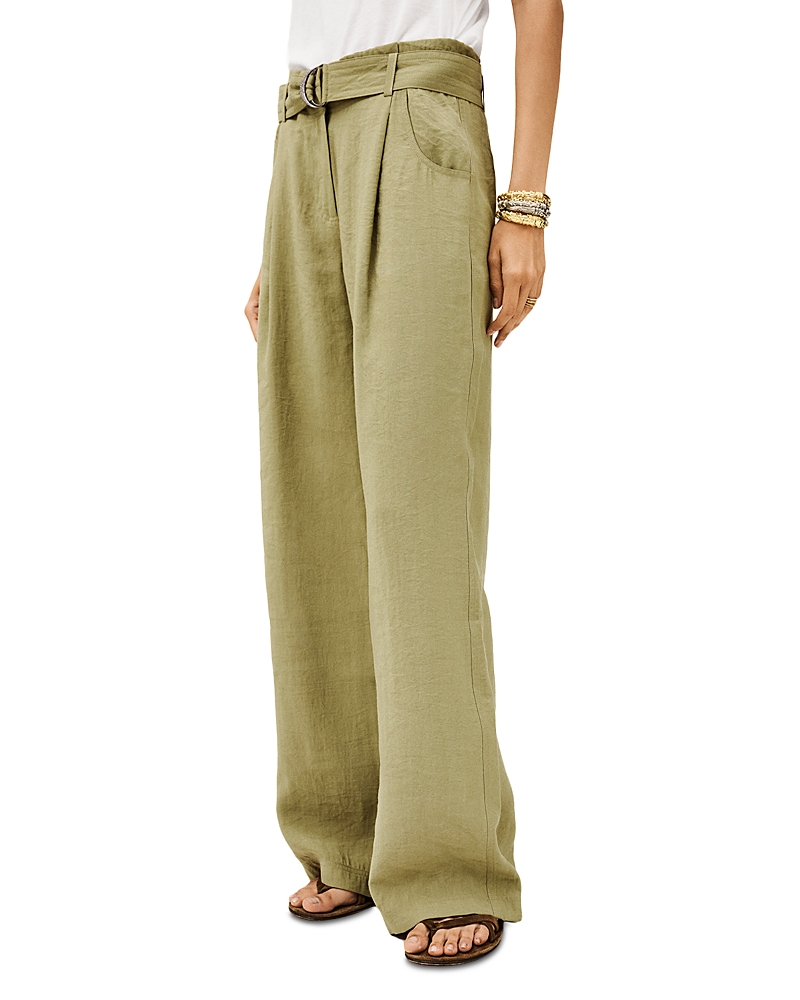 Ba&sh Ba & Sh Dola Pleated Belted Pants In Green