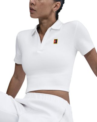 Short Sleeve Polo Crop Top