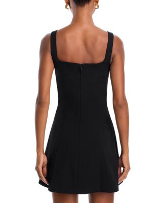 Square Neck Inverted Pleat Mini Dress