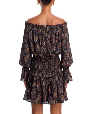 Off The Shoulder Smocked Mini Dress - Exclusive