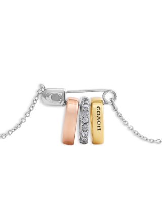 Signature Safety Pin Rondelle Pendant Necklace, 16"-18"