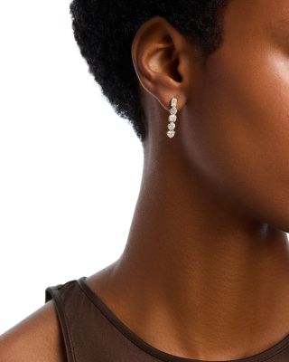 14K Yellow Gold Lab Grown Diamond Linear Drop Earrings, 2.03 tcw