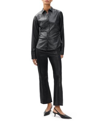 Irina Leather Kick Flare Pants