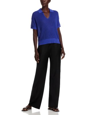 Cotton & Silk Split Neck Sweater