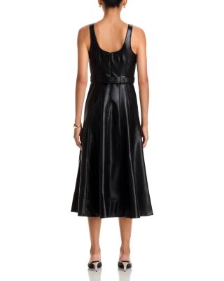 Portia Faux Leather Midi Dress