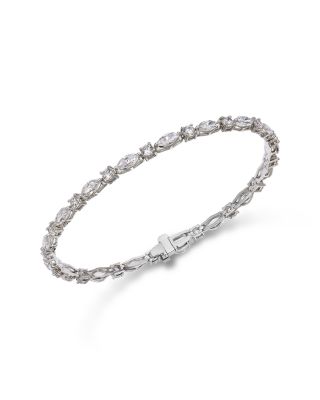 Certified Lab Grown Diamond Marquis &amp; Round Tennis Bracelet in 14K White Gold, 5.0 tcw