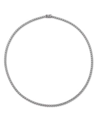 Certified Lab Grown Diamond Tennis Necklace in 14K White Gold, 5.0 tcw