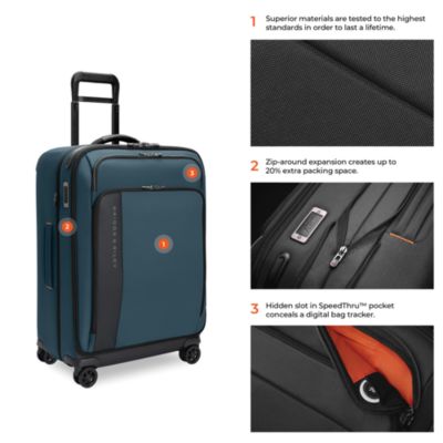 ZDX Medium ZDX Expandable Spinner Checked Bag