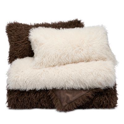 Mongolian Faux Fur Decorative Pillow, 12&amp;quot; x 22&amp;quot; - Exclusive