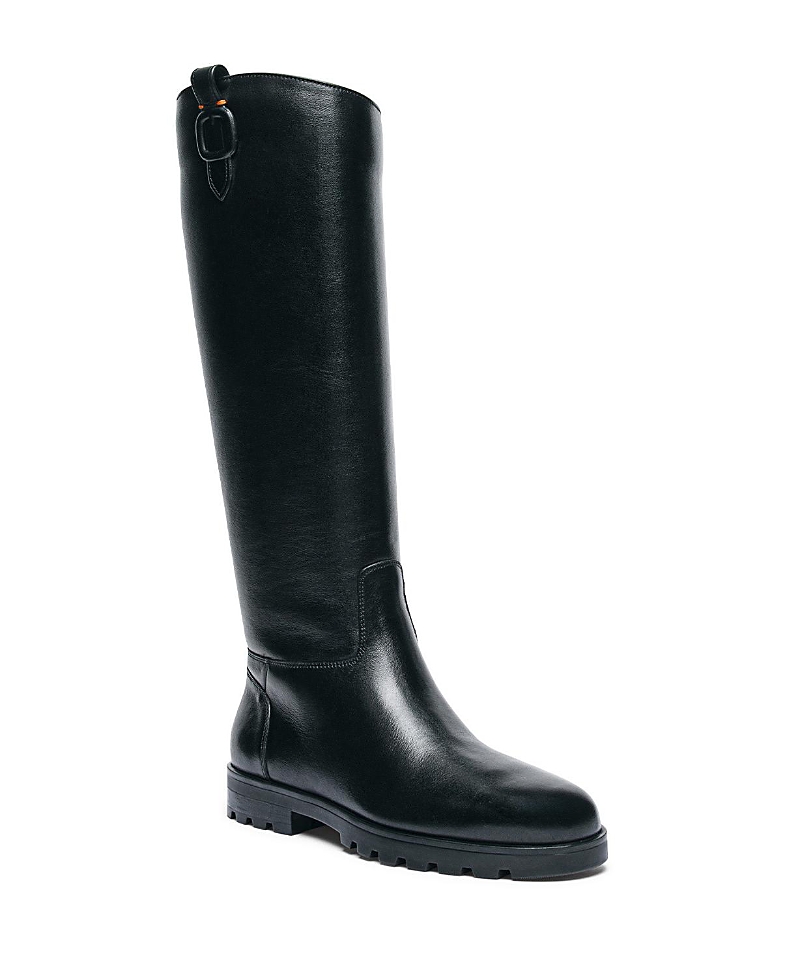 Santoni Leather Boot In Black