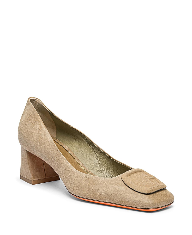 Santoni Women's Suede Low-heel Pump In Brown