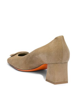  Women's Suede Low-Heel Pump