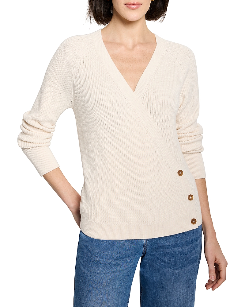 Nic + Zoe Nic+zoe Shaker Stitch Wrap Sweater In Neutral
