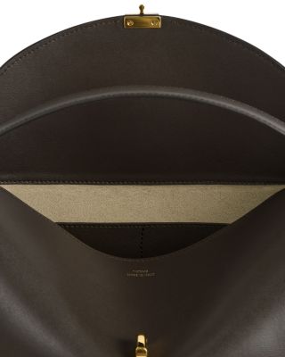 T-Lock Smooth Leather Convertible Top Handle Bag in Bark