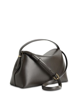 T-Lock Smooth Leather Convertible Top Handle Bag in Bark